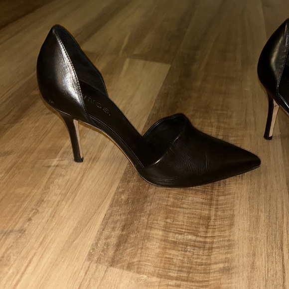 Vince Black Leather D'Orsay Pumps - Picture 2 of 5